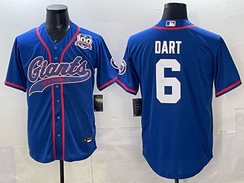 Men 2025 New York Giants #6 Dart Blue Joint Name Nike Limited NFL Jersey 05->new york giants->NFL Jersey